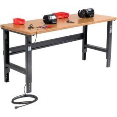 GLOBAL EQUIPMENT 72x36 Adjustable Height Workbench C-Channel Leg - Shop Top Safety Edge Black 183986BK